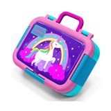 Coral High Mor Pembe Unicorn Baskılı Kız Çocuk Paslanmaz Çelik Beslenme/Yemek Kabı - 39339