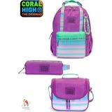 Coral High Mor Su Yeşili Okul Çantası-Thermal Beslenme Çantası-Kalemlik Set