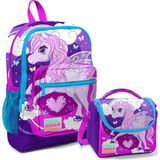 Coral High Mor Unicorn Kız Çocuk Ilköğretim Okul Sırt Çantası ve Beslenme Çanta Seti - Pembe Mor Unicorn Okul Çantası