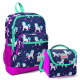 Coral High Mor Unicorn Kız Çocuk İlköğretim Okul Sırt Çantası ve Beslenme Çanta Seti