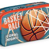 Coral High Nefti Turuncu Basketbol Iki Bolmeli Kalem Cantasi - Erkek Cocuk