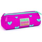 Coral High Neon Pembe Kalem Kutusu Üç Bölmeli Hafif ve Taşınabilir Kalp Desenli 1 Litre Kapasite 22317 - Açık Pembe