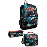 Coral High Okul Çantası 3'lü Set Sırt Çantası Beslenme Çantası Kalemlik, Orta, ADYAYGSET01, Siyah, üniseks-çocuk