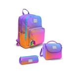 Coral High Okul Çantası Renk Geçişli 3'lü Set Lila Turuncu, Orta, SET01K7525, Lila Turuncu, erkek-çocuk