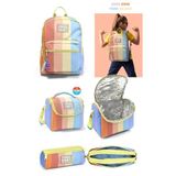 Coral High Okul Çantası Renkli Çizgili 3'lü Set Çok Renkli, Orta, KRAL163416KRTSY