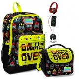 Coral High Okul Çantası ve Termal Beslenme Çanta Seti - Kız Çocuk Game Over USB ve AUX Çıkışlı