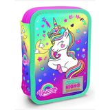 Coral High Organizer İki Katlı Kalem Çantası - Yeşil Mor Unicorn, Kız Çocuk, Yeşil Mor Unicorn