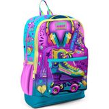 Coral High Paten Desenli Pembe Turkuaz Okul Sırt Çantası 38x27x14 cm 600 gr 4 Bölmeli T23754