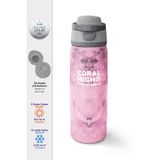 Coral High Pembe Desenli Pipetli ve Direkt İçim Çelik Termos, 800 ml