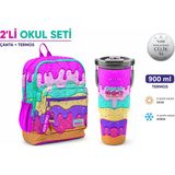 Coral High Pembe Dondurma Okul Çantası 23731+Çelik Termos 900 Ml 38741