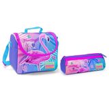 Coral High Pembe Flamingo Kız Çocuk Kalemlik + Thermo Beslenme Çantası