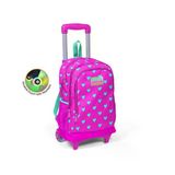 Coral High Pembe Kalp Desenli Çekçekli Okul Çantası 23133