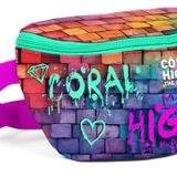 Coral High Pembe Lacivert Grafiti Baskılı Erkek Çocuk Bel Çantası
