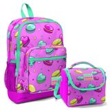 Coral High Pembe Makaron Kız Çocuk İlköğretim Okul Sırt Çantası ve Beslenme Çantası Seti