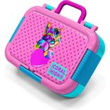 Coral High Pembe Mavi Simli Kedi Desenli Paslanmaz Çelik Beslenme Kabı 39344 - 1 Adet
