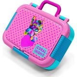 Coral High Pembe Mavi Simli Kedi Desenli Paslanmaz Çelik Beslenme Kabı 39344