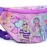 Coral High Pembe Mor Fashion Girl Baskılı Kız Çocuk Bel Çantası