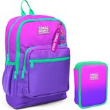 Coral High Pembe Mor Gradyan Kız Çocuk Okul Çantası ve Organizer Kalemlik Seti 23762 11137 - Mor - Pembe