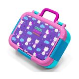 Coral High Pembe Mor Kedi Desenli Kız Çocuk Paslanmaz Çelik Beslenme/Yemek Kabı - 39206