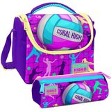 Coral High Pembe Mor Voleybol Desenli Kız Çocuk Isı Yalıtımlı Beslenme Çantası 5 Litre Kapasite - Mavi - Mor