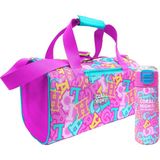 Coral High Pembe Su Yeşili Harf Baskılı Kız Çocuk Spor Çantası ve 500 ml Çelik Matara Seti 27551