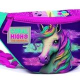 Coral High Pembe Su Yeşili Unicorn Baskılı Kız Çocuk Bel Çantası