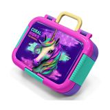 Coral High Pembe Su Yeşili Unicorn Desenli Kız Çocuk Paslanmaz Çelik Beslenme/Yemek Kabı - 39266