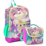 Coral High Pembe Su Yesili Unicorn Okul Sirt Ve Beslenme Cantasi Seti - Kiz Cocuk - Dort Bolmeli