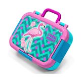Coral High Pembe Yeşil Flamingo Desenli Kız Çocuk Paslanmaz Çelik Beslenme/Yemek Kabı - 39341