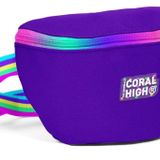 Coral High Rainbow Fermuarlı Mor Baskılı Kız Çocuk Bel Çantası