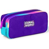 Coral High Rainbow Fermuarlı Mor Iki Bölmeli Kalem Çantası - Kız Çocuk - Renkli - Standart