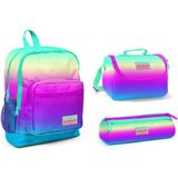 Coral High Renkli Beslenme Okul Çantası + Kalemlik Seti 27x38x14 cm Özellikli Ortopedik Tasarım - Rengarenk
