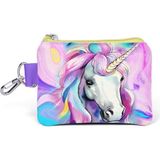 Coral High Renkli Unicorn Desenli Bozuk Para Çantası 21903 - Beyaz - Pembe - Mor