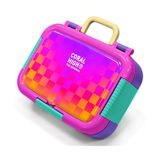 Coral High Sarı Mor Dama Desenli Kız Çocuk Paslanmaz Çelik Beslenme/Yemek Kabı - 39103
