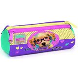 Coral High Sari Pembe Sevimli Kopek Uc Bolmeli Kalem Cantasi - Kiz Cocuk