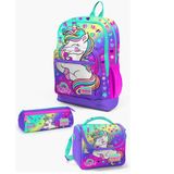 Coral High SET0123729 Kids Lavanta Su Yeşili Unicorn Desenli 3’lü Okul Çanta Seti