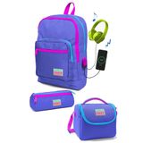 Coral High SET0123803 SET01K74.1 Kids Lavanta Usb 3’lü Okul Çanta Seti