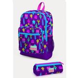 Coral High SET0223108 Kids Mor Pembe Kaktüs Desenli 2'li Okul Çanta Seti