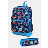 Coral High SET0223470 Kids Lacivert Mavi Uzay Desenli 2'li Okul Çanta Seti