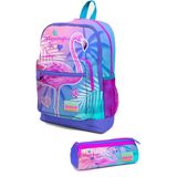 Coral High SET0223705 Kids Lavanta Pembe Flamingo Desenli 2'li Okul Çanta Seti