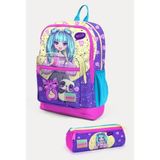 Coral High SET0223735 Kids Mor Pembe Anime Kız Desenli 2'li Okul Çanta Seti
