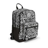 Coral High Siyah Beyaz Geometrik Desenli Okul Sırt Çantası 23682
