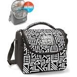 Coral High Siyah Beyaz Geometrik Desenli Thermo Beslenme Çantası 22782