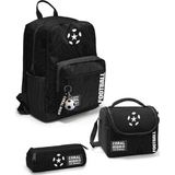Coral High Siyah Futbol Desenli 3’lü Okul Çanta Seti SET0123698