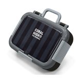 Coral High Siyah Gri Çizgi Desenli Erkek Çocuk Paslanmaz Çelik Beslenme/Yemek Kabı - 39118