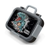 Coral High Siyah - Gri Dinazor Baskılı Erkek Çocuk Paslanmaz Çelik Beslenme/Yemek Kabı - 39343