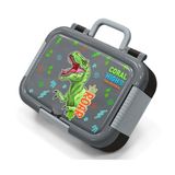 Coral High Siyah Gri Dinozor Desenli Erkek Çocuk Paslanmaz Çelik Beslenme/Yemek Kabı - 39252