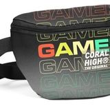 Coral High Siyah Gri Gamer Baskılı Erkek Çocuk Bel Çantası
