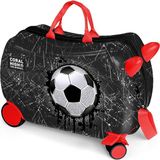 Coral High Siyah Kids Futbol Desenli Otur-Çek Çocuk Valizi 16369 - Kırmızı - Beyaz - Siyah