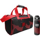 Coral High Siyah Kırmızı Nokta Desenli Erkek Çocuk Spor Çantası ve 800 ml Çelik Matara Seti 27555 - Kırmızı - Siyah